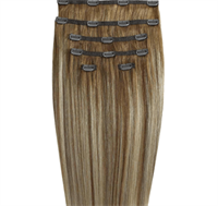 Clip on hair extensions #12/613 Dark Blond mix - 7 delar - 60 cm | Gold24